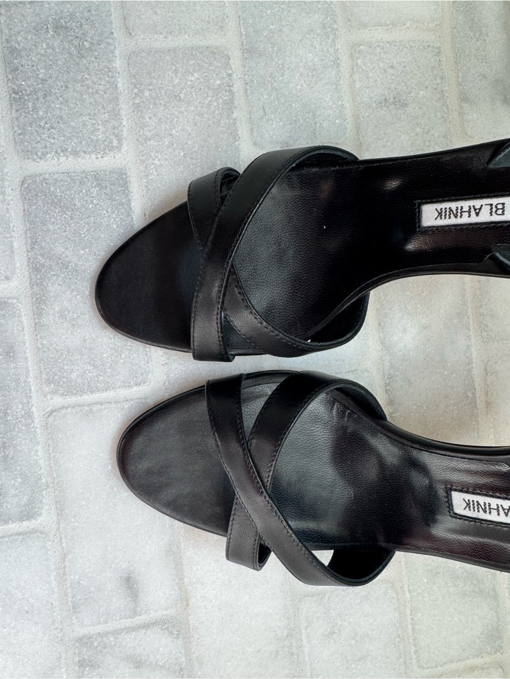 Manolo Blahnik Black Leather Callasli heel - Picture 12 of 12
